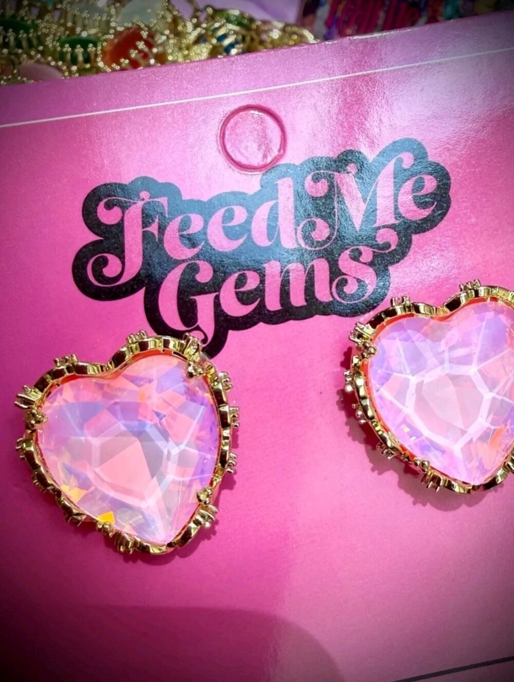 Authentic Feed Me Gems “Pink Opal” Aphrodite Earrings